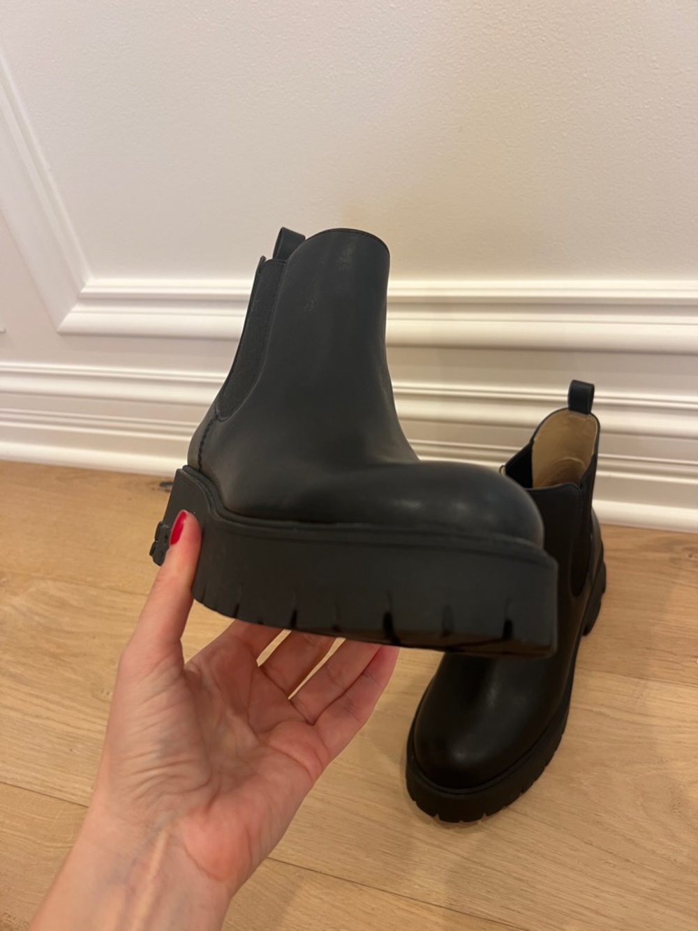 Womens Black Coach Chelsea Platform Boots - Picture 14 of 17